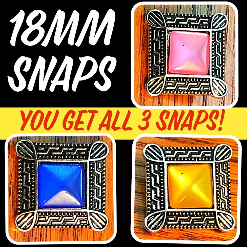 Three Snaps, fit most brands of 18mm Snap Jewelry